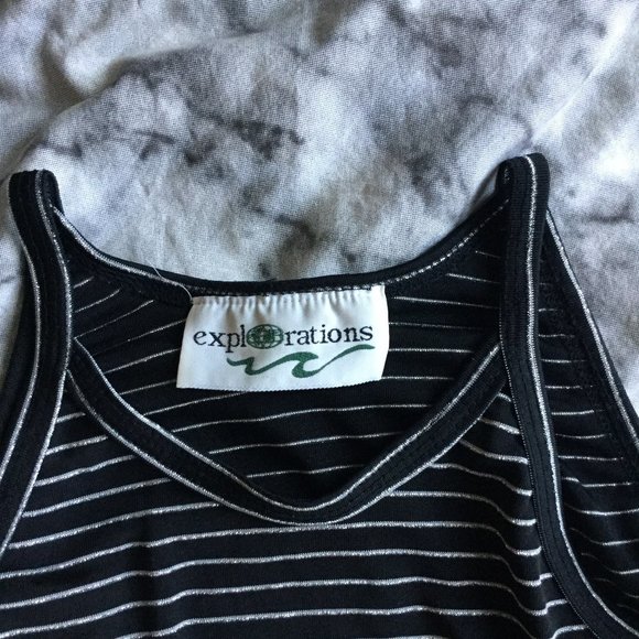 SOLD | Explorations Vintage Silver Striped Tank Top - Picture 3 of 5